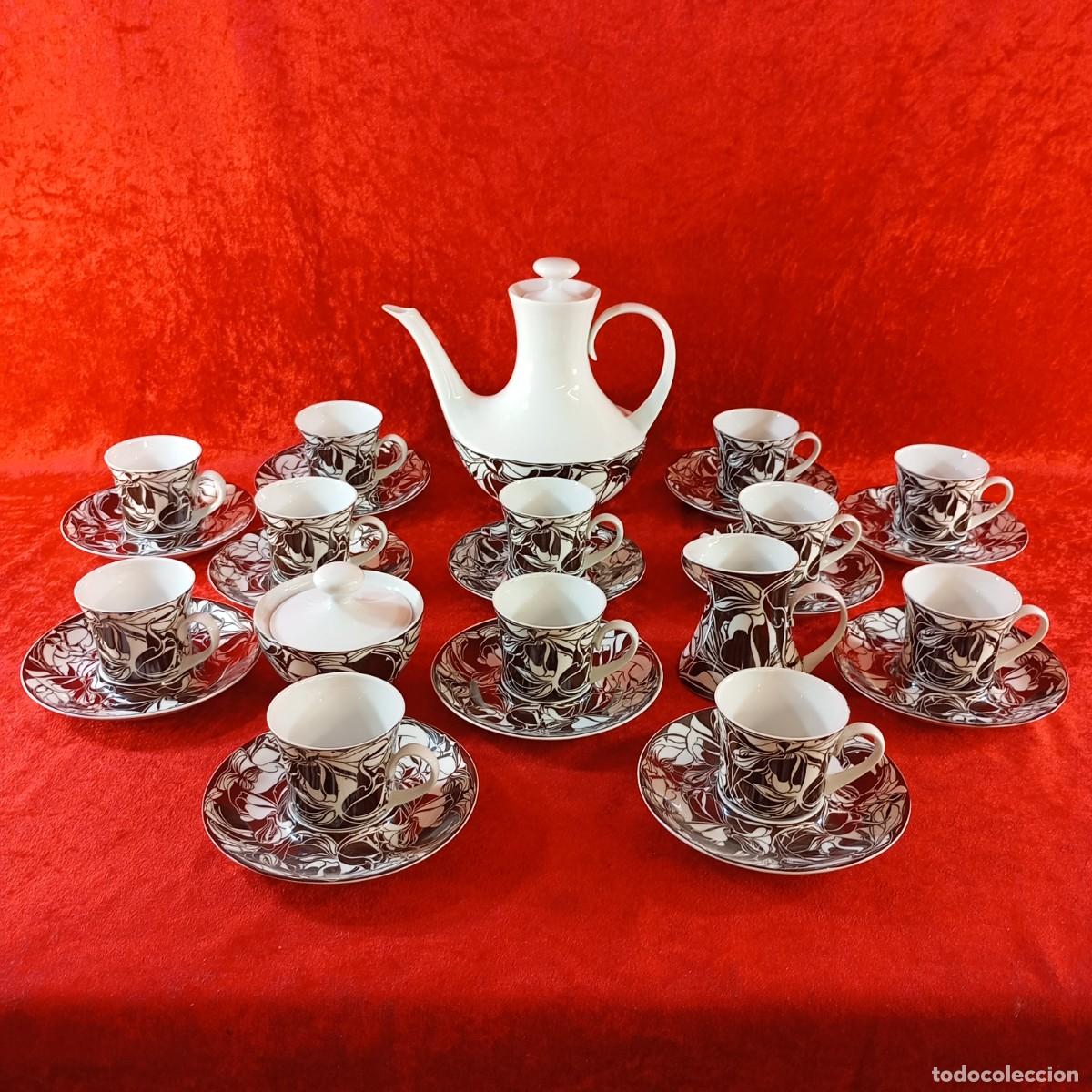 Antig&uuml;edades: PRECIOSO JUEGO DE TE - PORCELANA - BIDASOA, ESPA&Ntilde;A - TAZAS, PLATOS, TETERA, AZUCARERO, JARRA