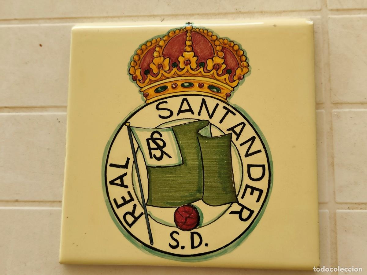Antig&uuml;edades: Azulejo antiguo escudo REAL SANTANDER S.D.