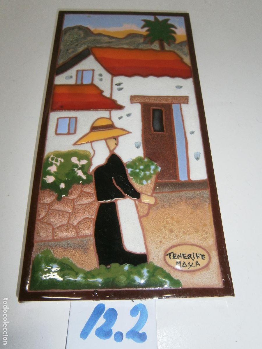 Antig&uuml;edades: ANTIGUO AZULEJO DE CERAMICA ESMALTADO - TENERIFE (MASCA)