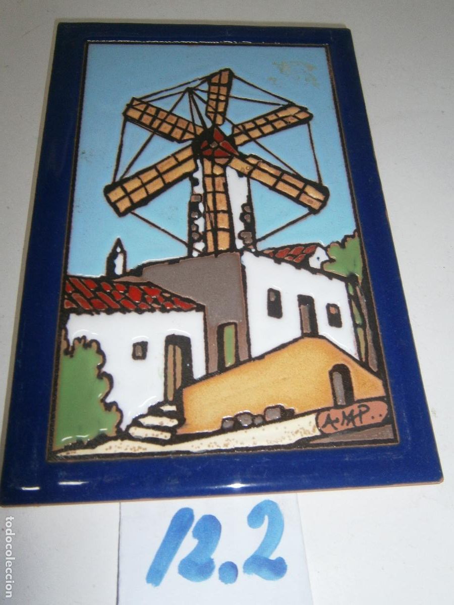 Antig&uuml;edades: ANTIGUO AZULEJO DE CERAMICA ESMALTADO - LANZAROTE