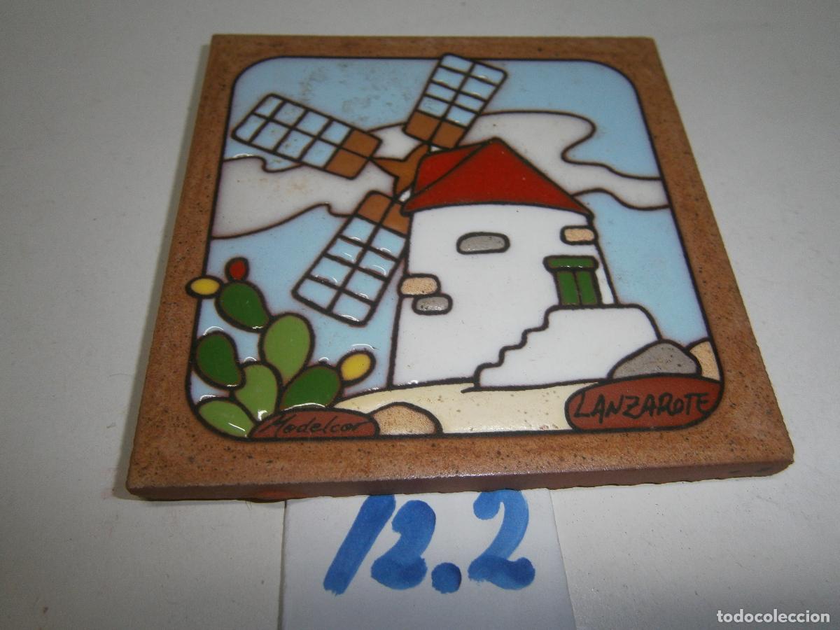 Antig&uuml;edades: ANTIGUO AZULEJO DE CERAMICA ESMALTADO - LANZAROTE
