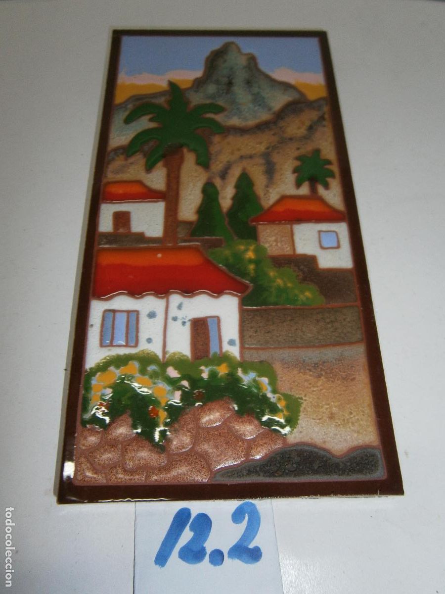 Antig&uuml;edades: ANTIGUO AZULEJO DE CERAMICA ESMALTADO - LANZAROTE