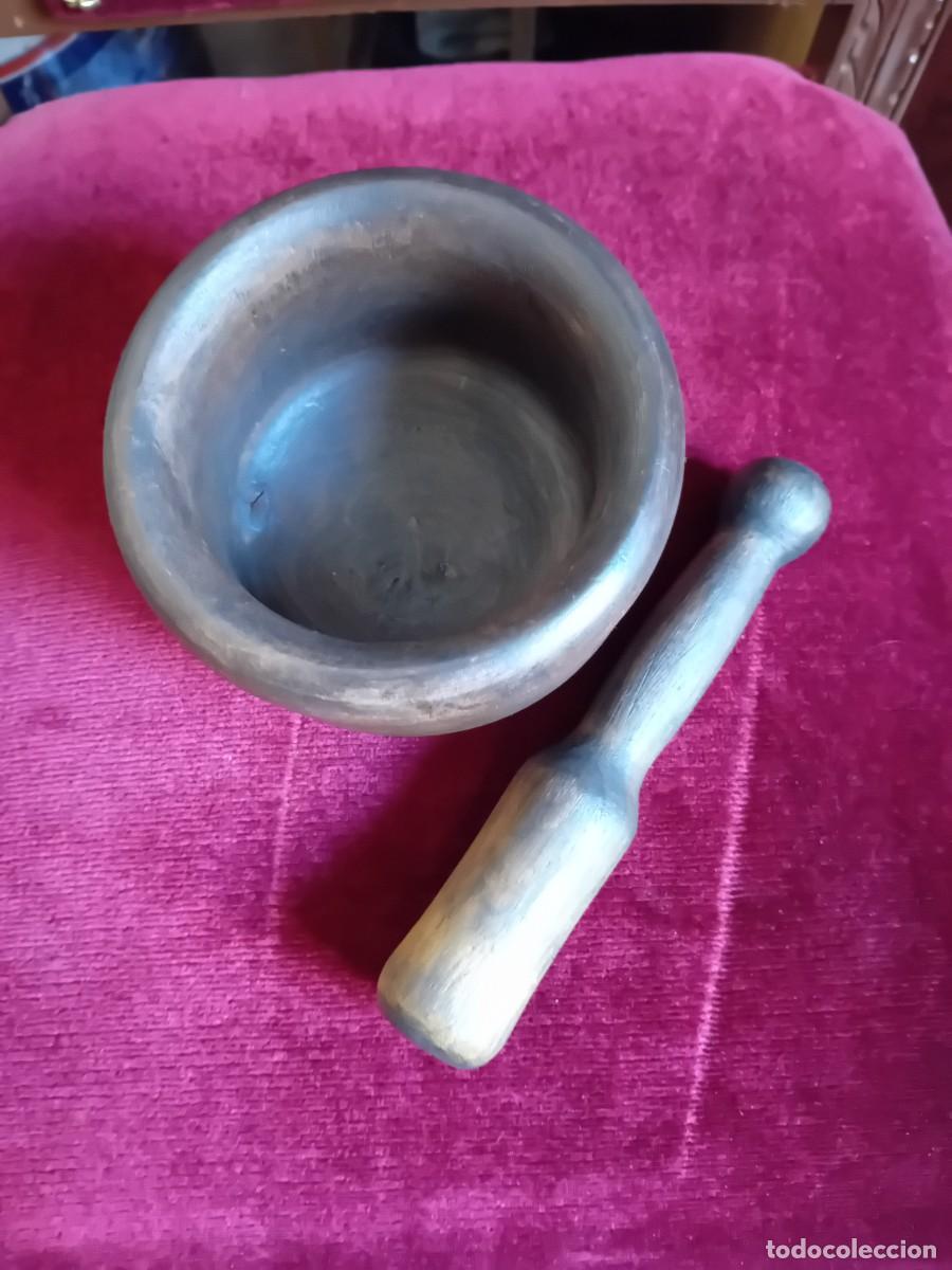 Antig&uuml;edades: Mortero de madera encerado y patinado - Foto 3