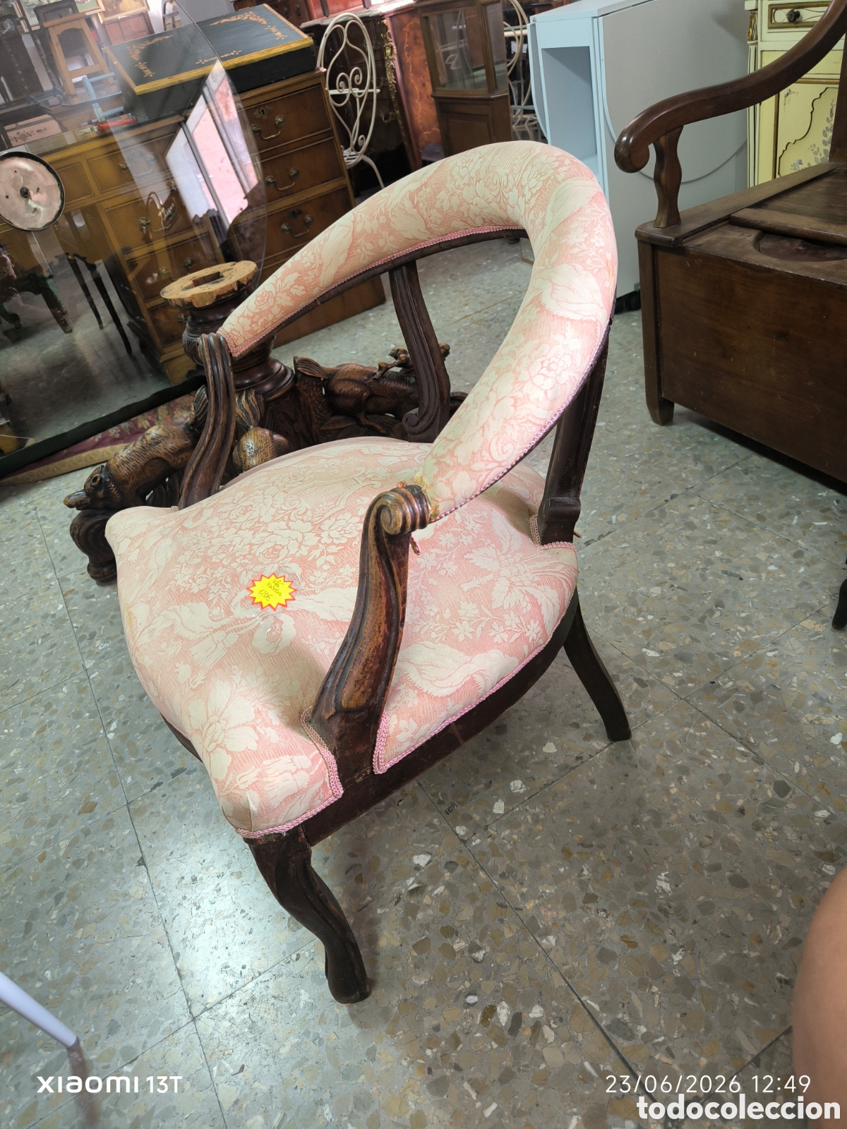 Antig&uuml;edades: Sillon antiguo tapizado