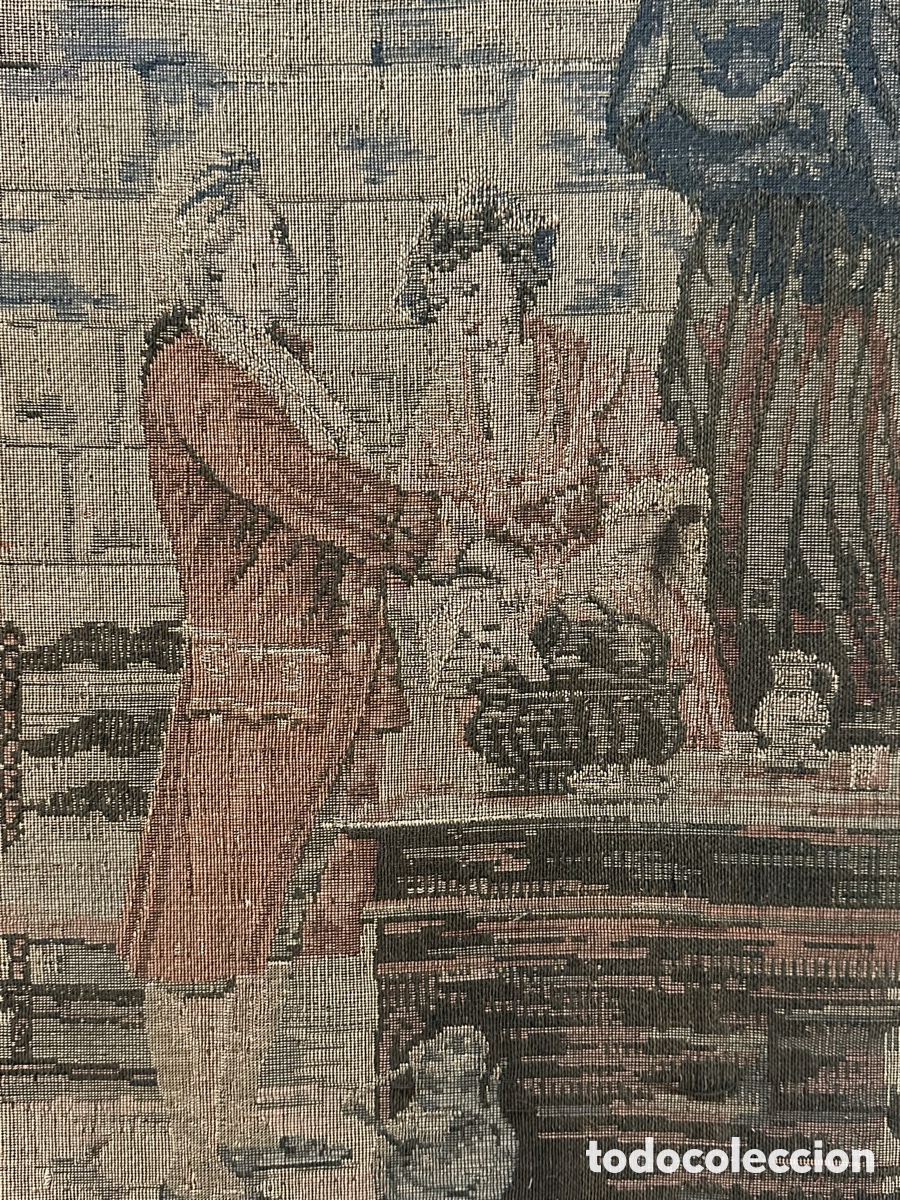 Antig&uuml;edades: Tapiz antiguo con marco de madera - Foto 11