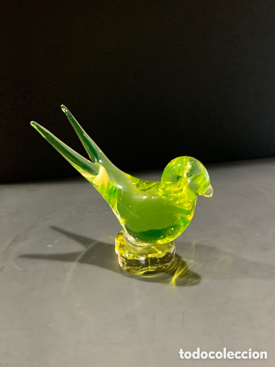 Antig&uuml;edades: Pisapapeles de cristal de uranio MURANO