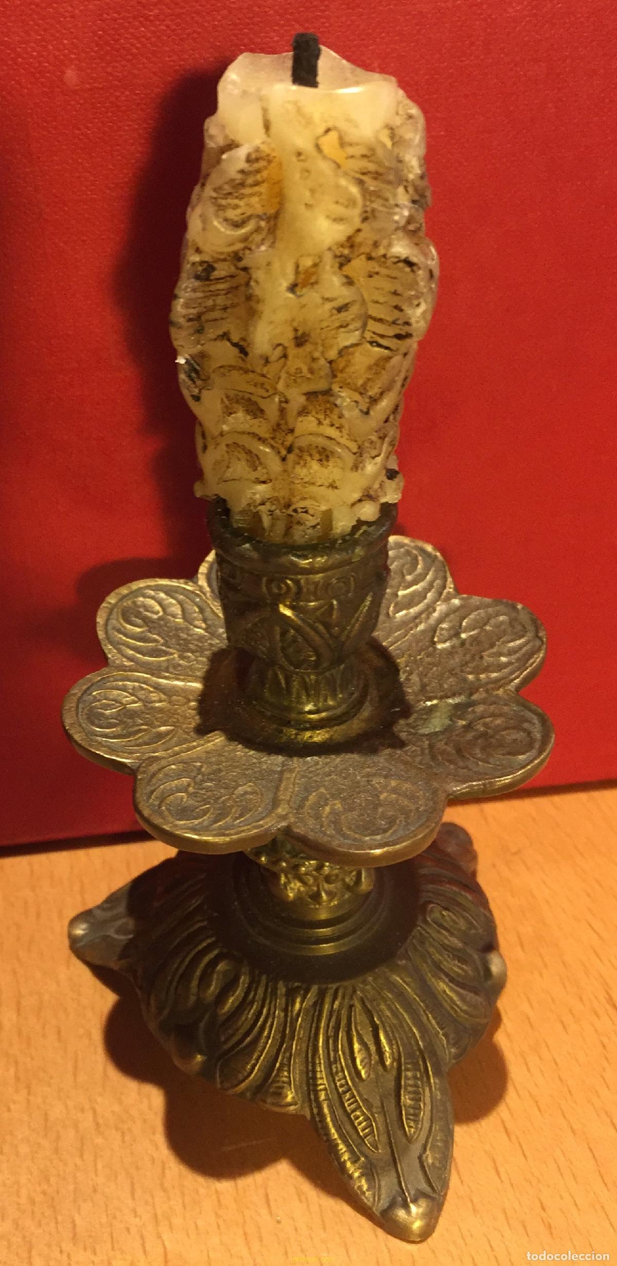 Antig&uuml;edades: CANDELABRO BRONCE 10cm - Foto 3