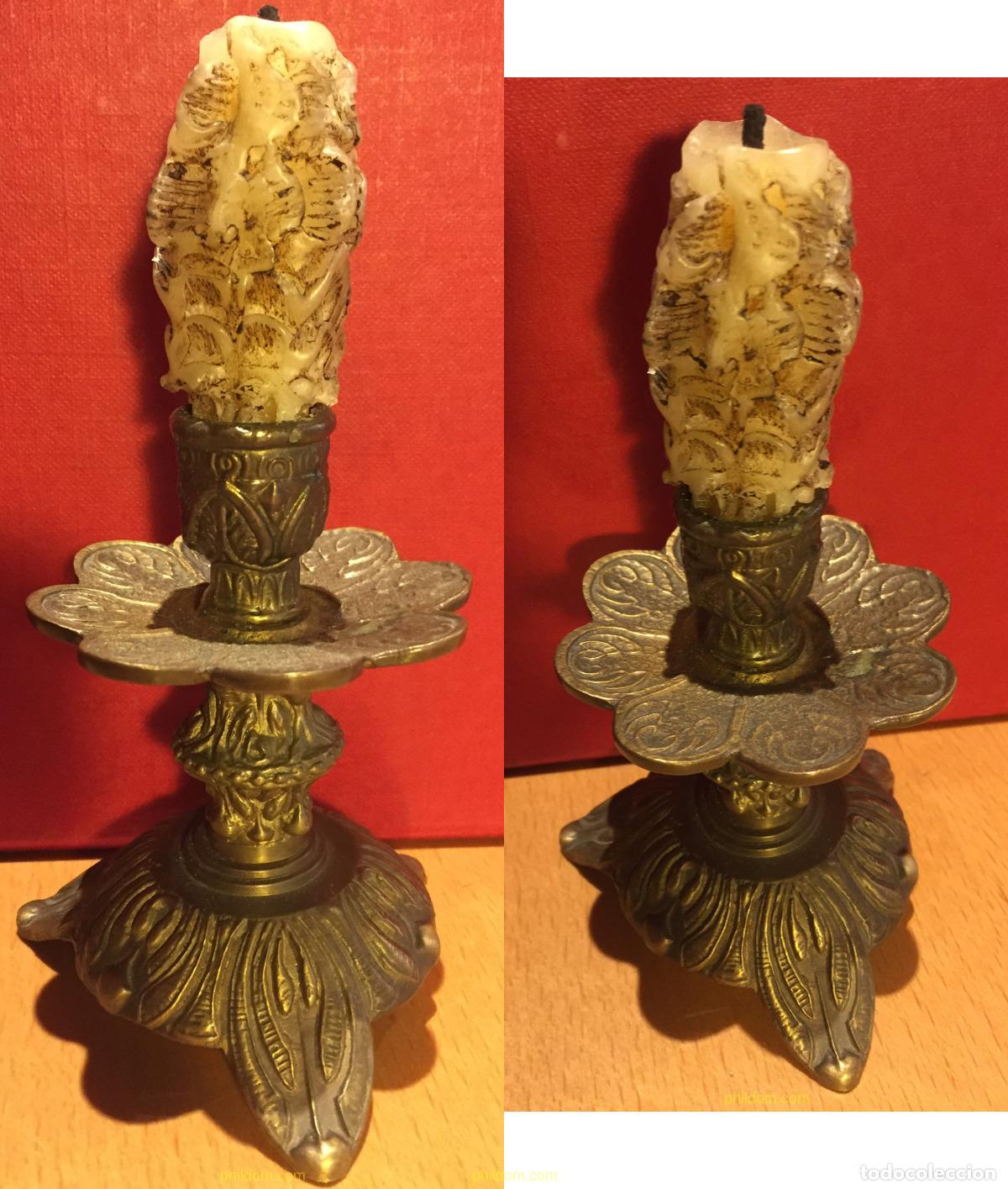 Antig&uuml;edades: CANDELABRO BRONCE 10cm