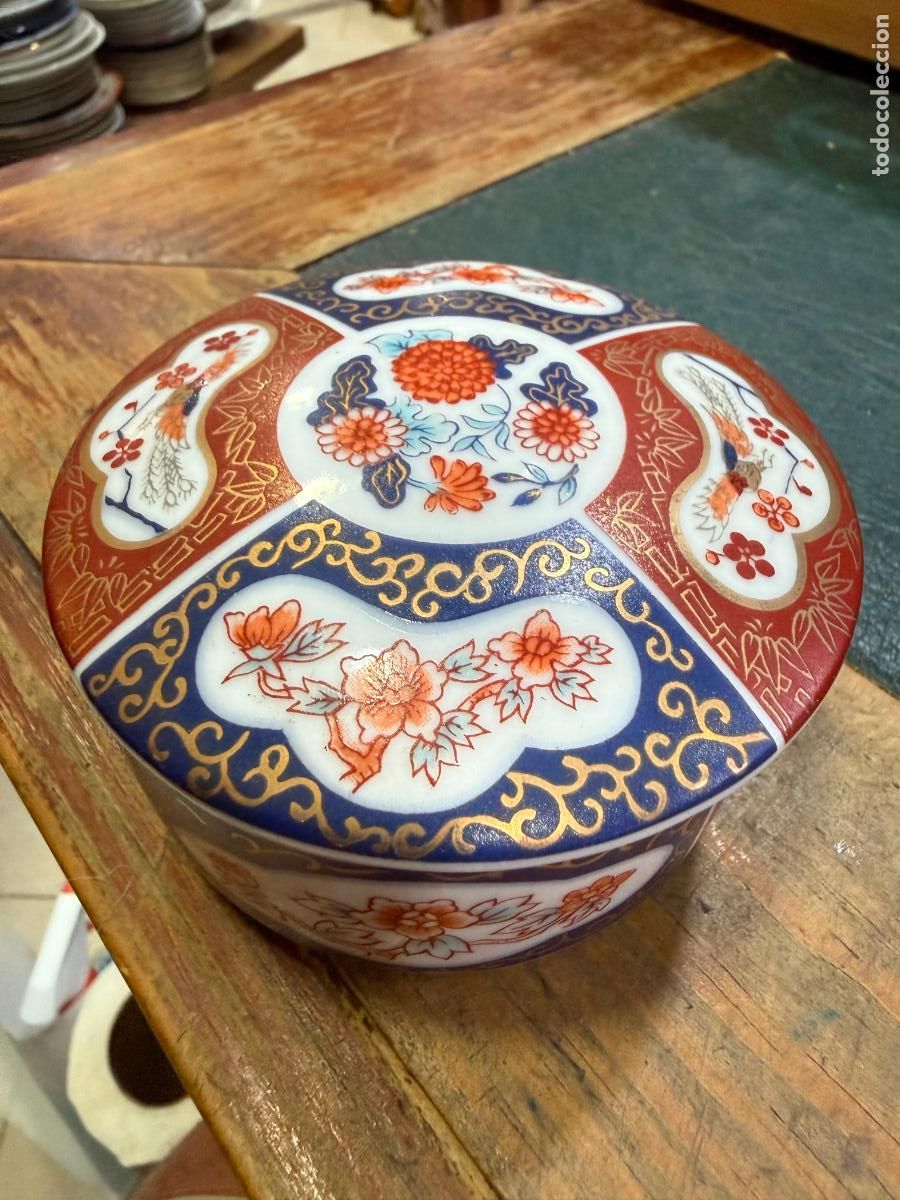 Antig&uuml;edades: JOYERO DE CERAMICA ORIENTAL - MEDIDA 10X5 CM