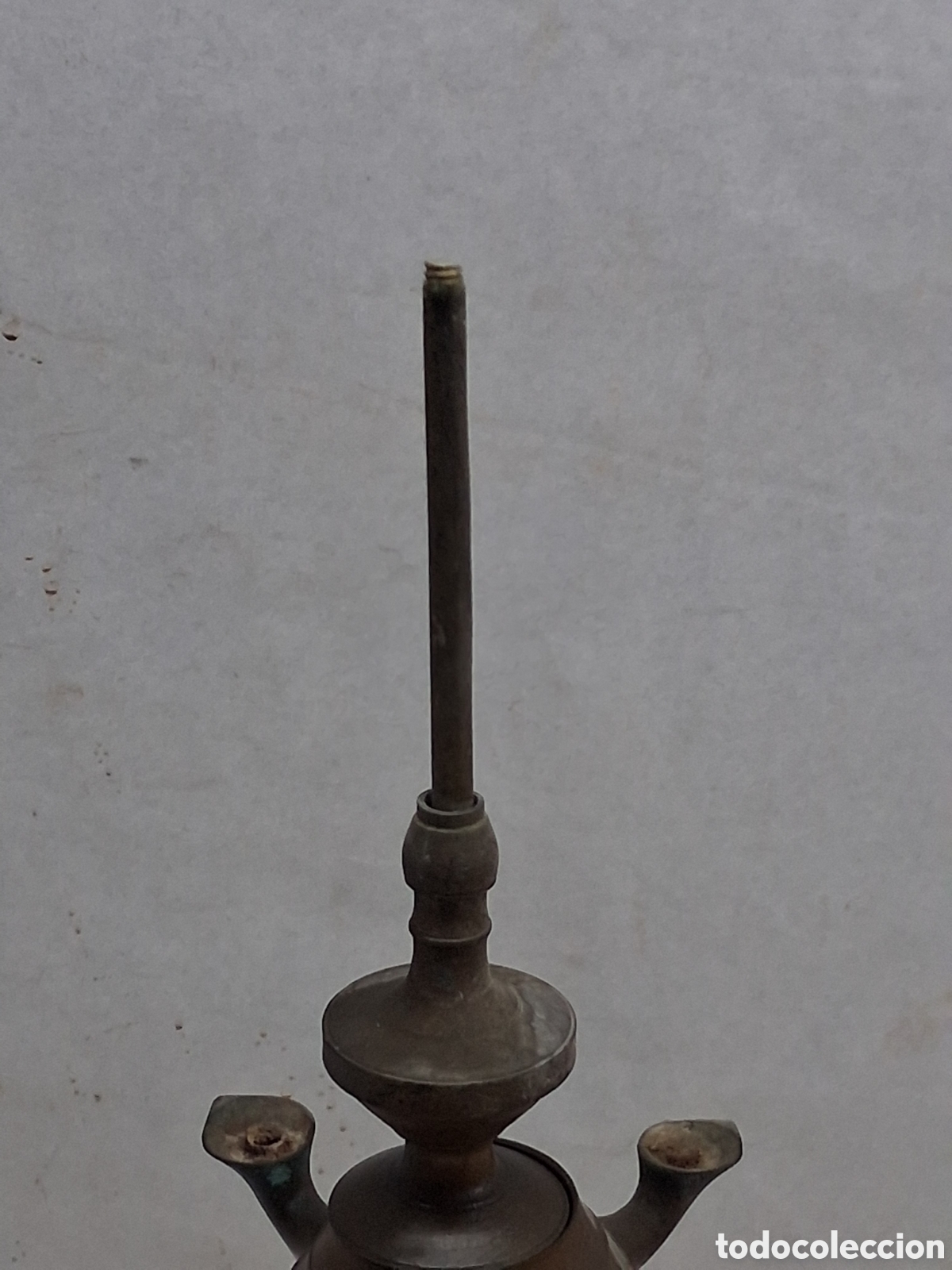 Antig&uuml;edades: L&aacute;mpara de aceite bronce - Foto 4