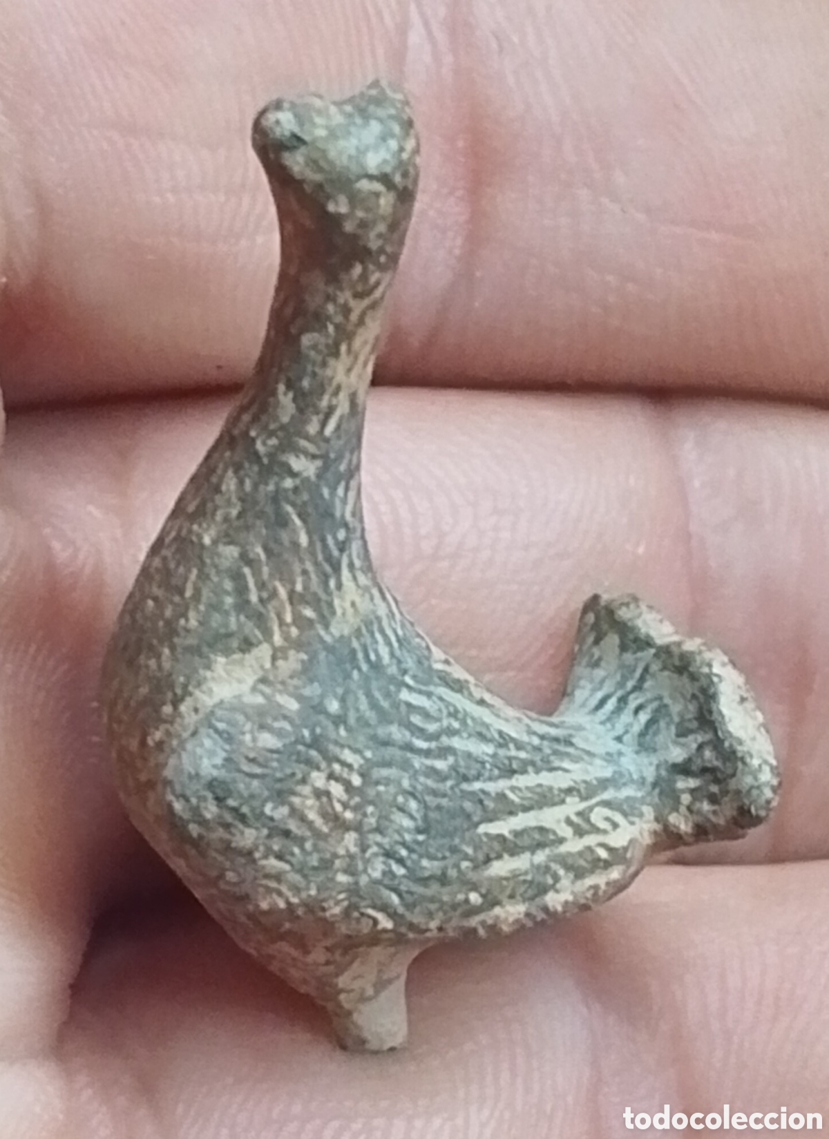 Antig&uuml;edades: Figurita romana de bronce pavo real