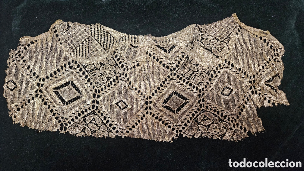 Antig&uuml;edades: ORIGINAL PIEZA ANTIGUA DE ENCAJE DE ORO FRANC&Eacute;S