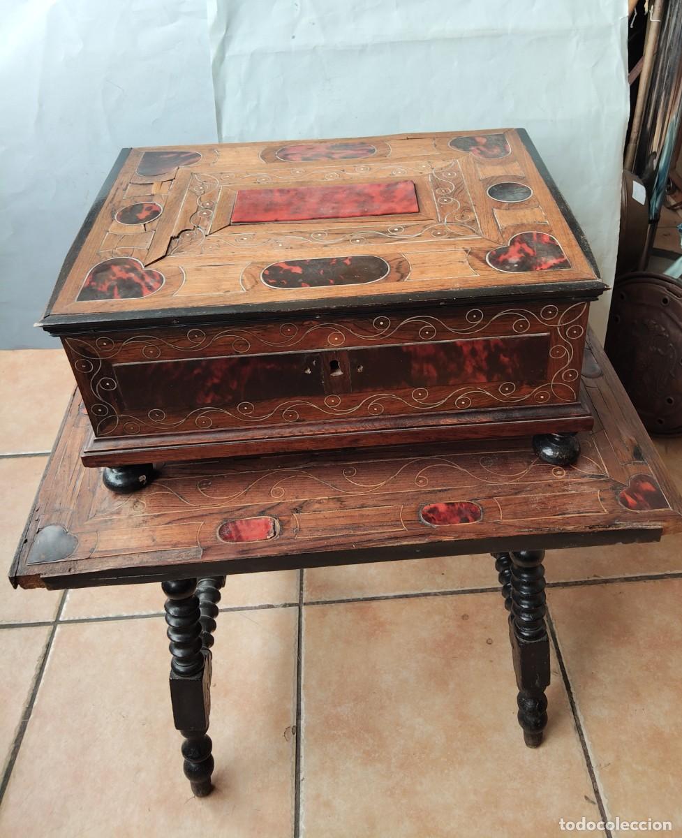 Antig&uuml;edades: Arca con mesa hispano flamenca S.XVII-pp XVIII