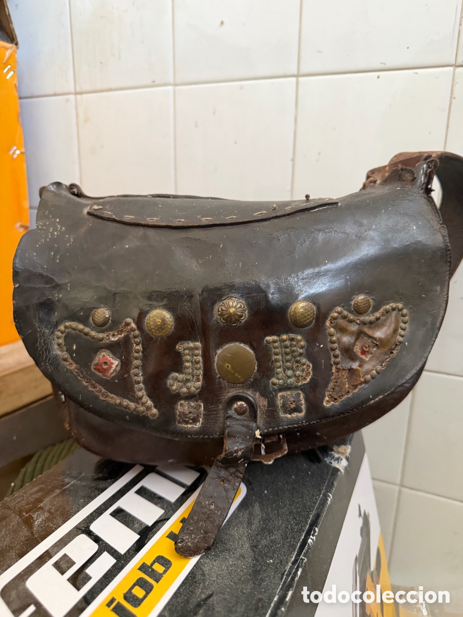 Antig&uuml;edades: ANTIGUO ZURRON O MORRAL DE PASTOR, ARTE PASTORIL, ETNOGRAFIA, ORIGINAL