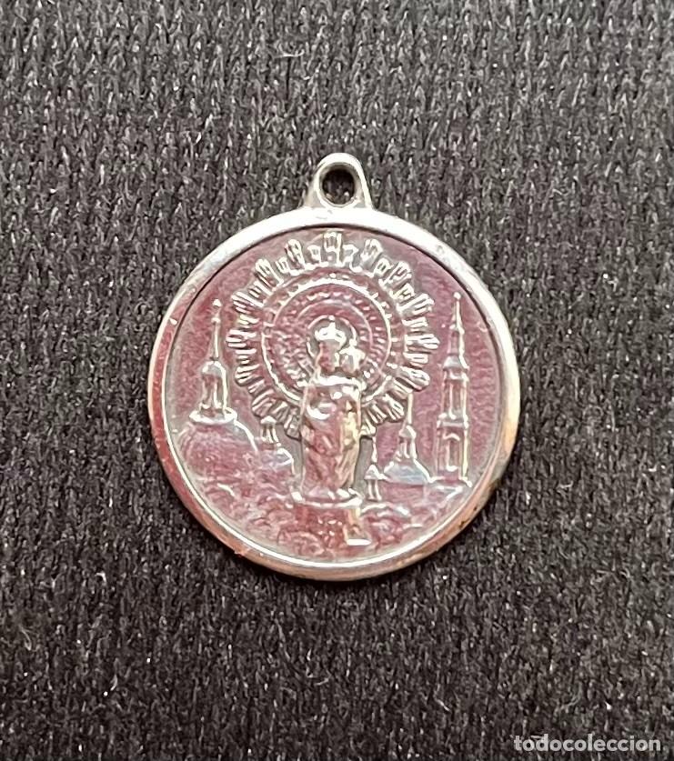 Antig&uuml;edades: ANTIGUA MEDALLA PLATA VIRGEN DEL PILAR 20 mm. x 18 mm. 3 gr.