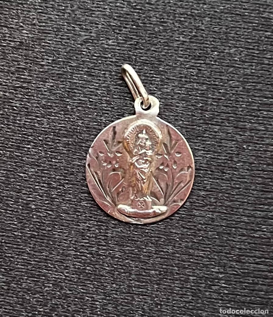 Antig&uuml;edades: ANTIGUA MEDALLA PLATA RECUERDO VIRGEN DEL PILAR 20 mm. x 17 mm.