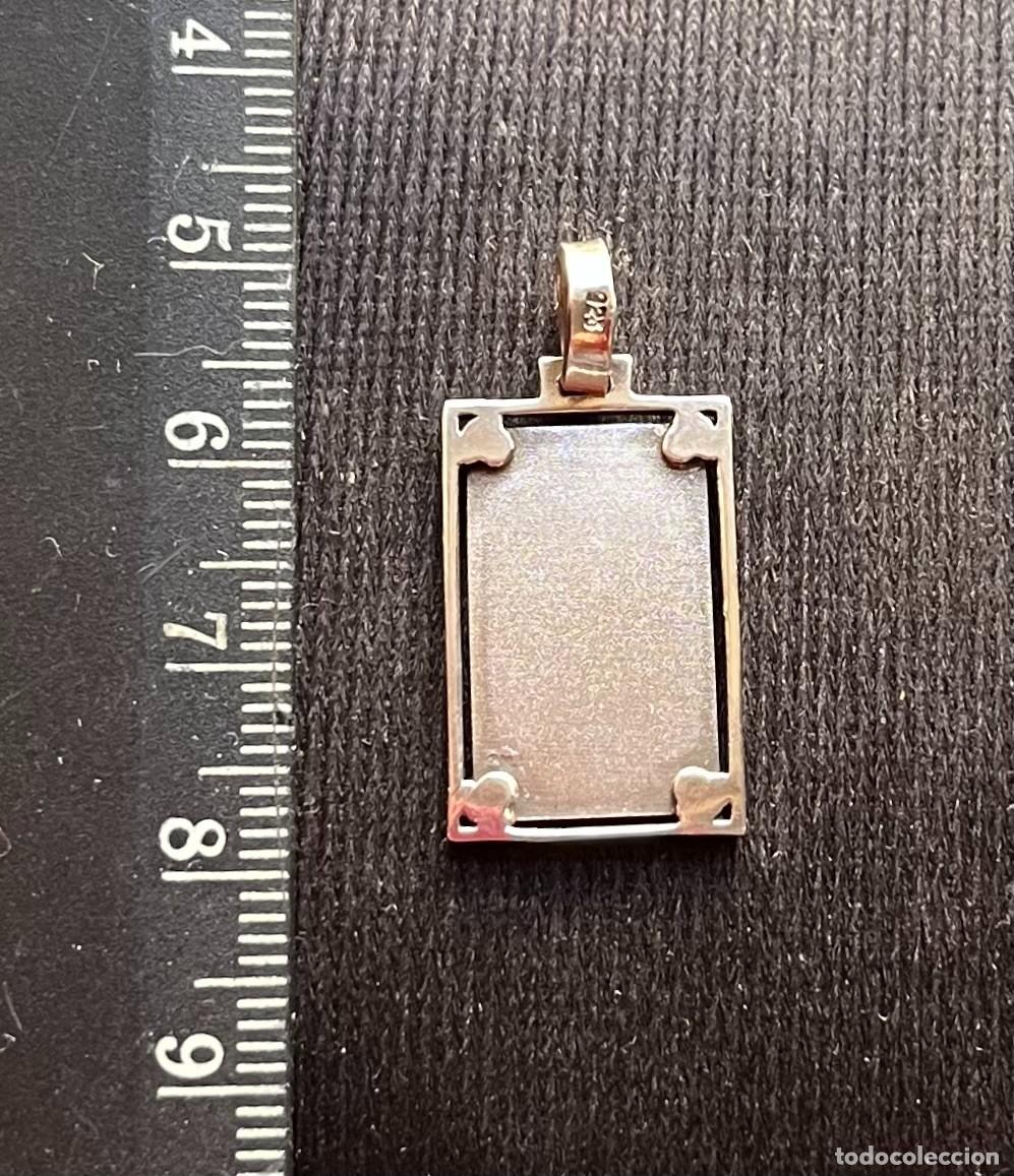 Antig&uuml;edades: ANTIGUA MEDALLA PLATA DE LEY PARA GRABAR RECTANGULAR 25 mm. x 15 mm.