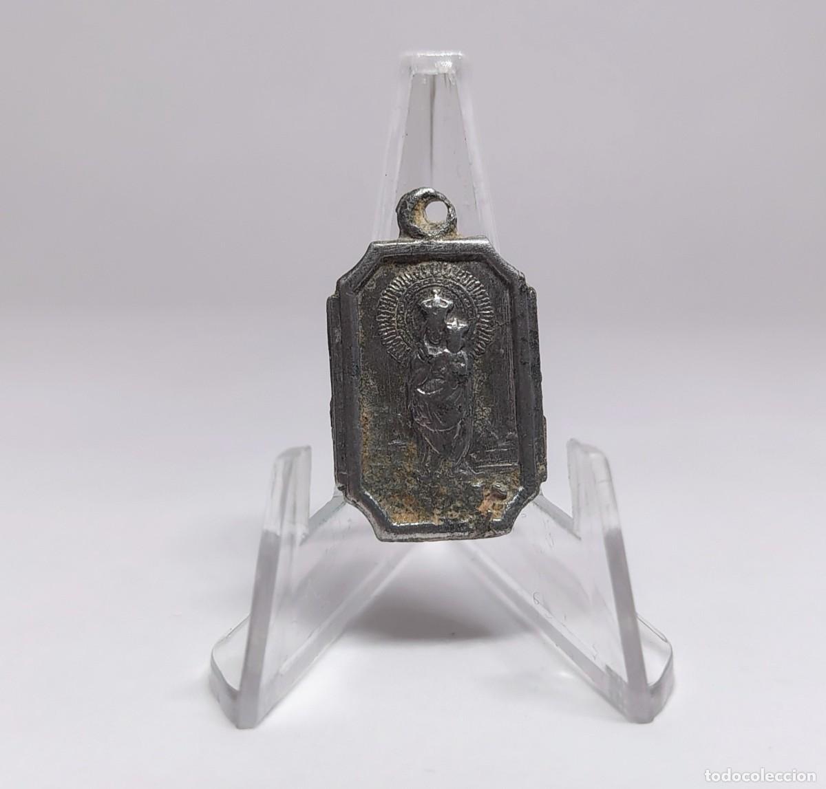 Antig&uuml;edades: Medalla religiosa / Colgante: NUESTRA SE&Ntilde;ORA VIRGEN DEL PILAR Y SAGRADO CORAZ&Oacute;N DE JES&Uacute;S. M398