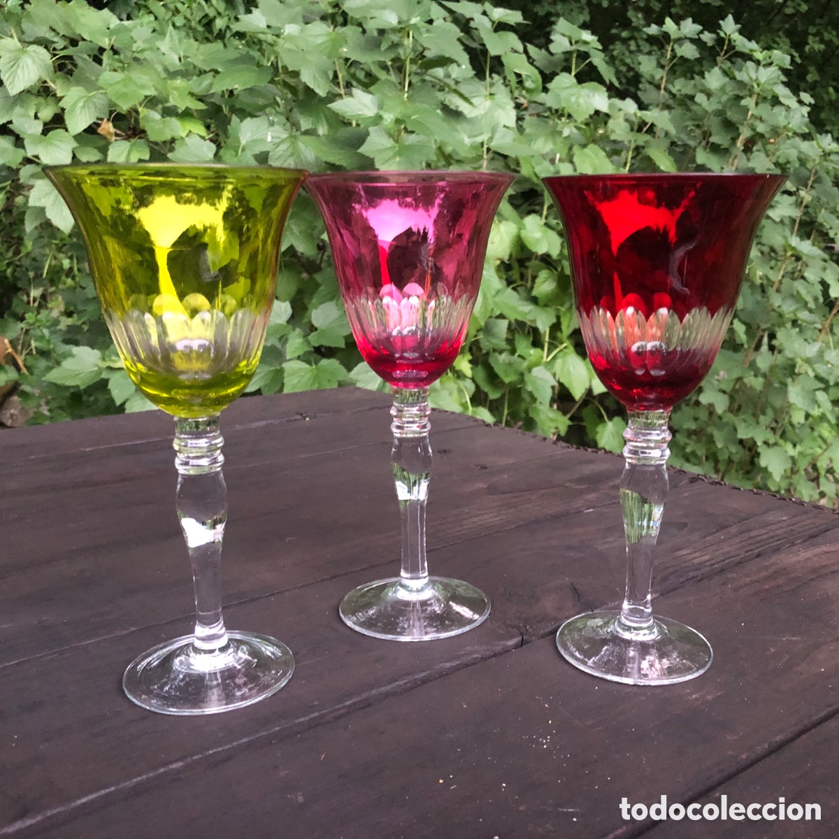 Antig&uuml;edades: JUEGO ANTIGUAS COPAS EN CRISTAL BACCARAT?