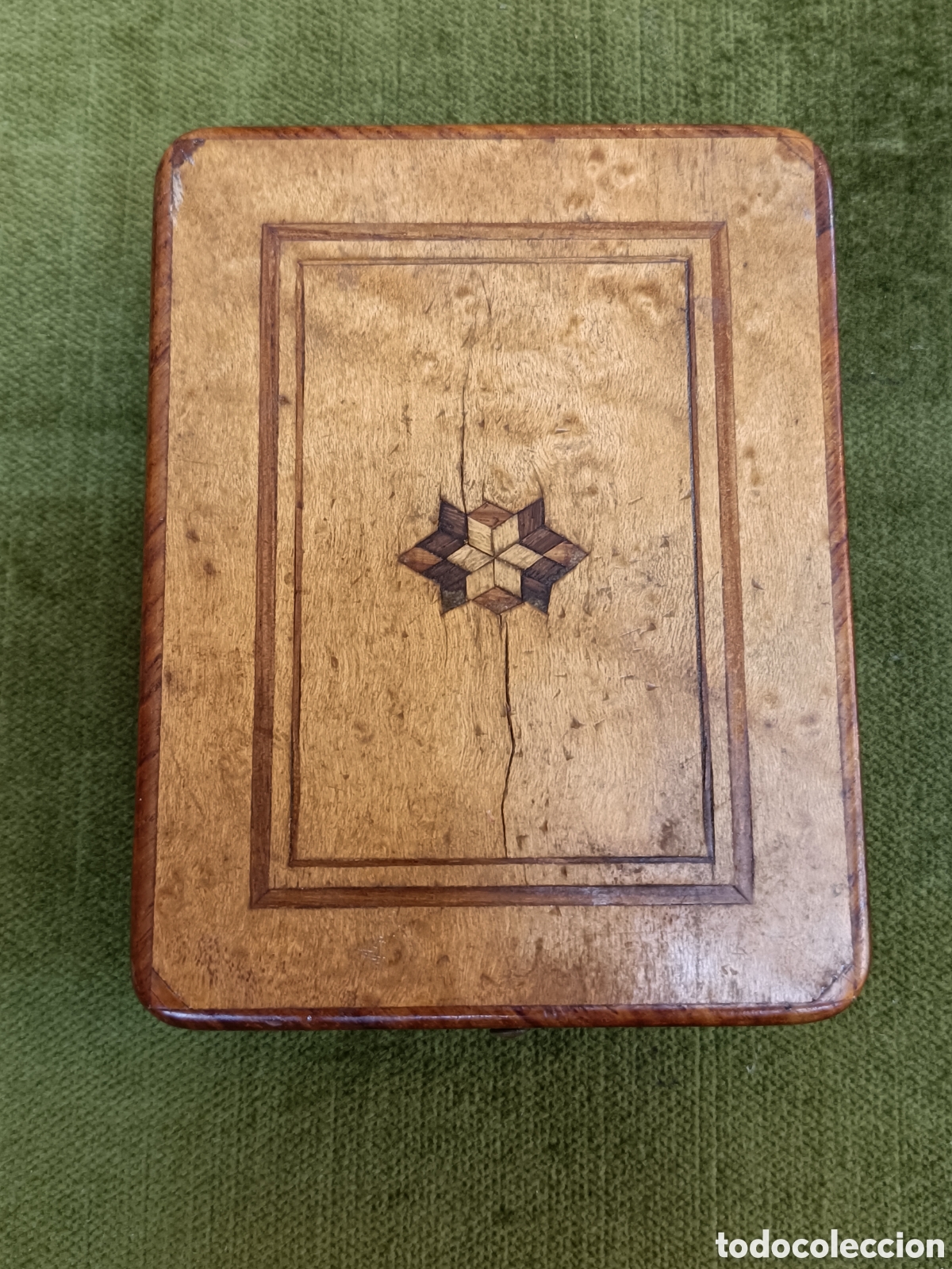 Antiques: ANTIGUA CAJA DE RELOJ DE BOLSILLO REALIZADA EN MADERA CON MARQUETER&Iacute;A SIGLO XIX.