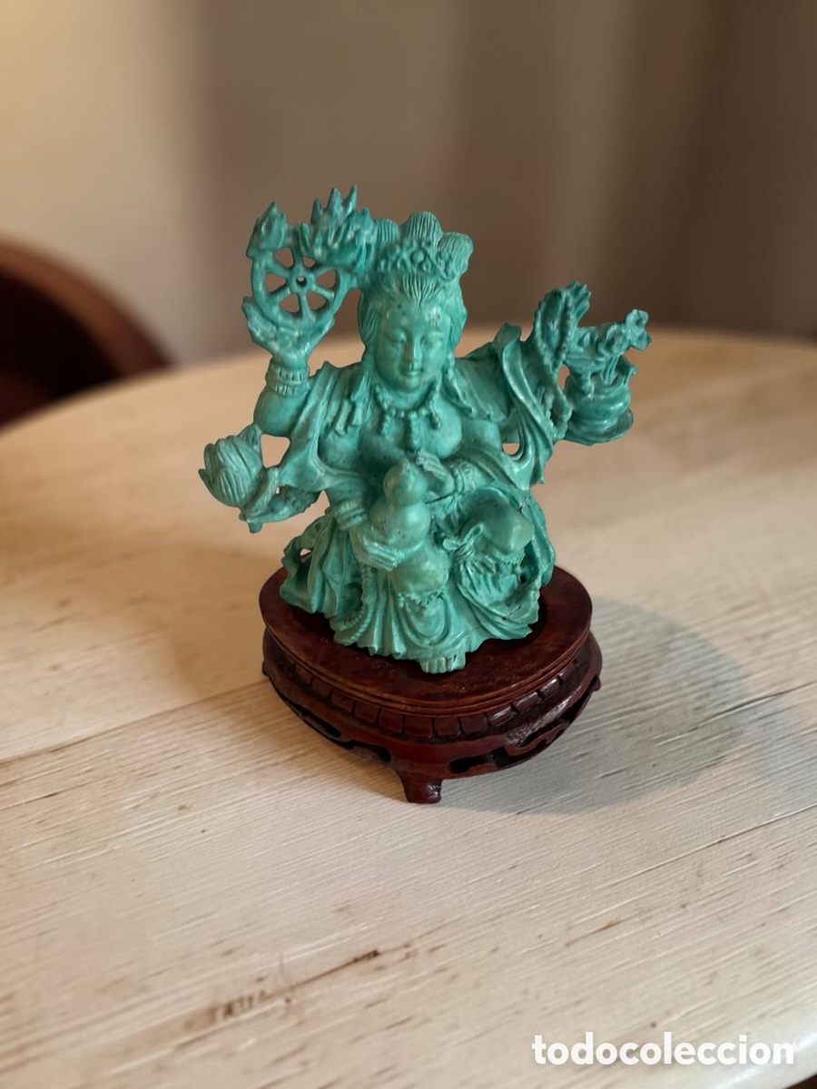Antig&uuml;edades: Figura china elaborada en turquesa
