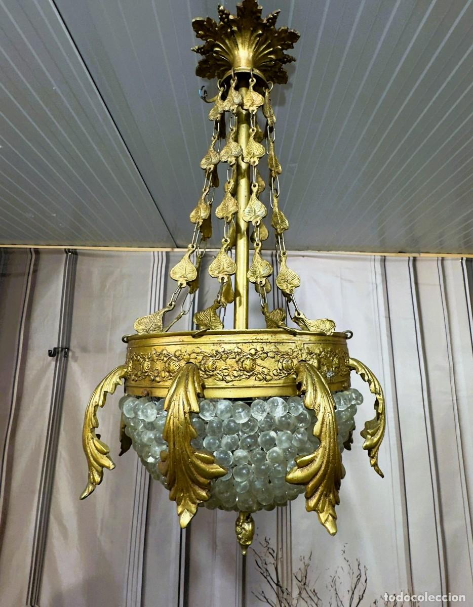 Antig&uuml;edades: Lampara antigua de bronce estilo Imperio