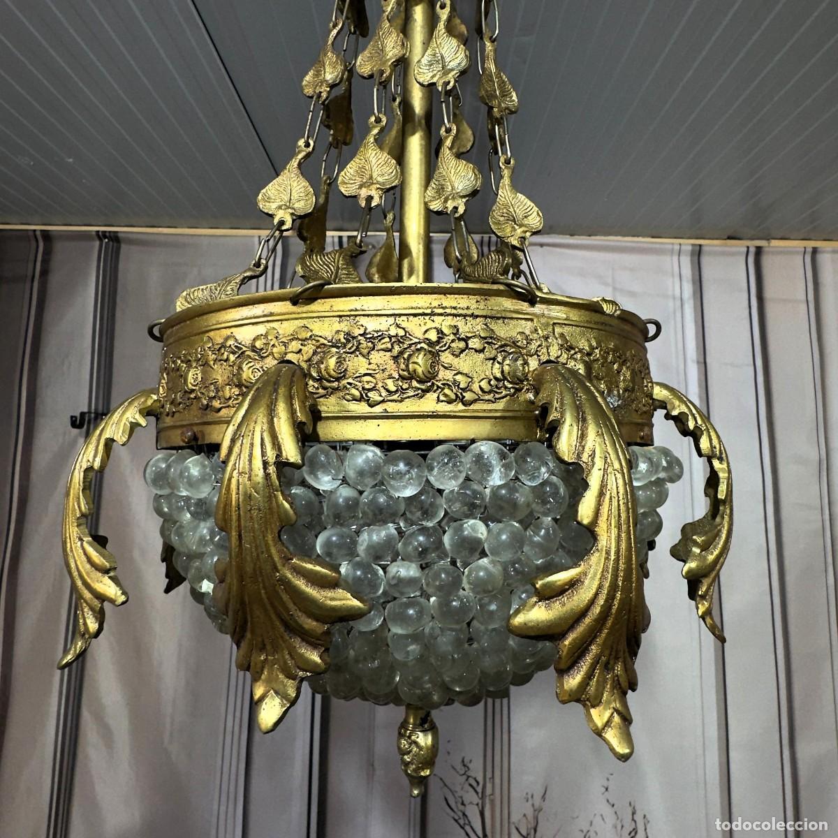 Antig&uuml;edades: Lampara antigua de bronce estilo Imperio - Foto 2
