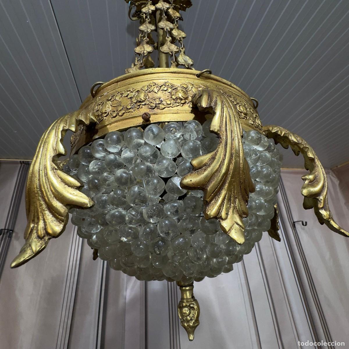Antig&uuml;edades: Lampara antigua de bronce estilo Imperio - Foto 4