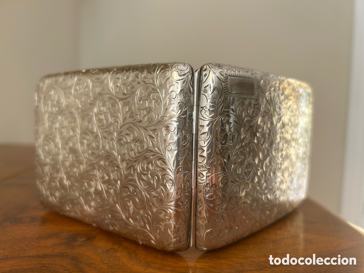 Antig&uuml;edades: Pitillera de plata con dise&ntilde;o original - Foto 5