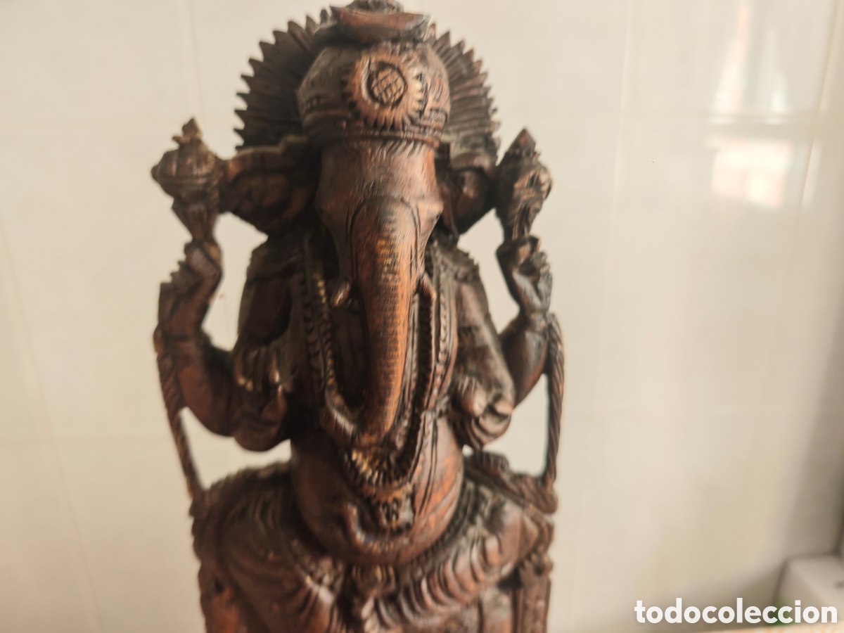 Antig&uuml;edades: GANESHA FIGURA INDU MADERA - Foto 5