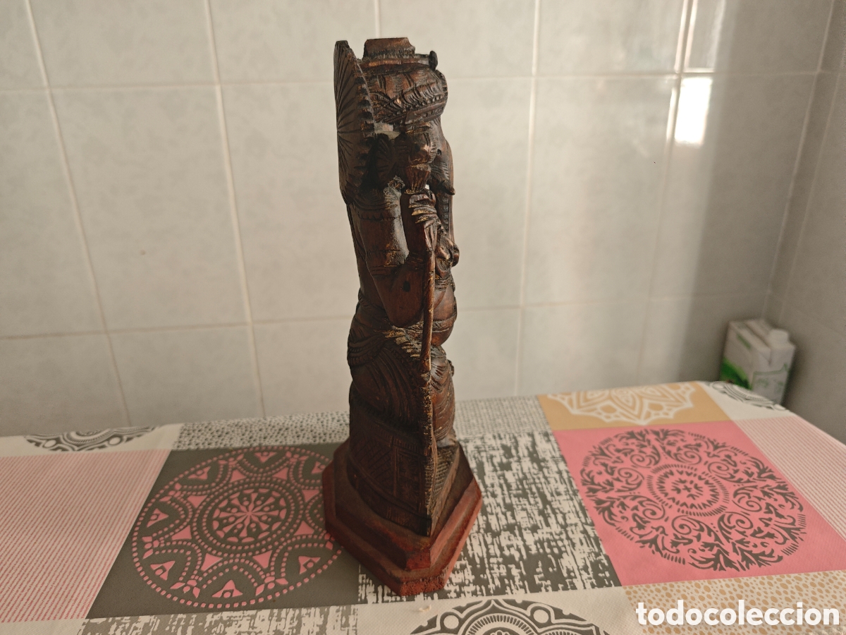 Antig&uuml;edades: GANESHA FIGURA INDU MADERA - Foto 6