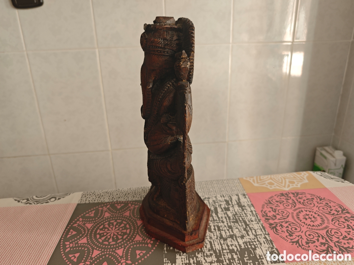 Antig&uuml;edades: GANESHA FIGURA INDU MADERA - Foto 7