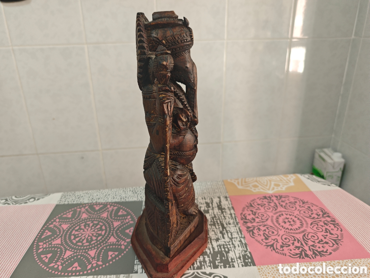 Antig&uuml;edades: GANESHA FIGURA INDU MADERA - Foto 12