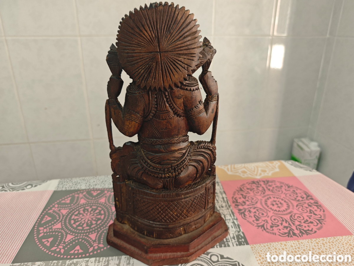 Antig&uuml;edades: GANESHA FIGURA INDU MADERA - Foto 15