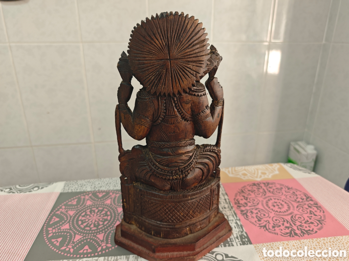 Antig&uuml;edades: GANESHA FIGURA INDU MADERA - Foto 16