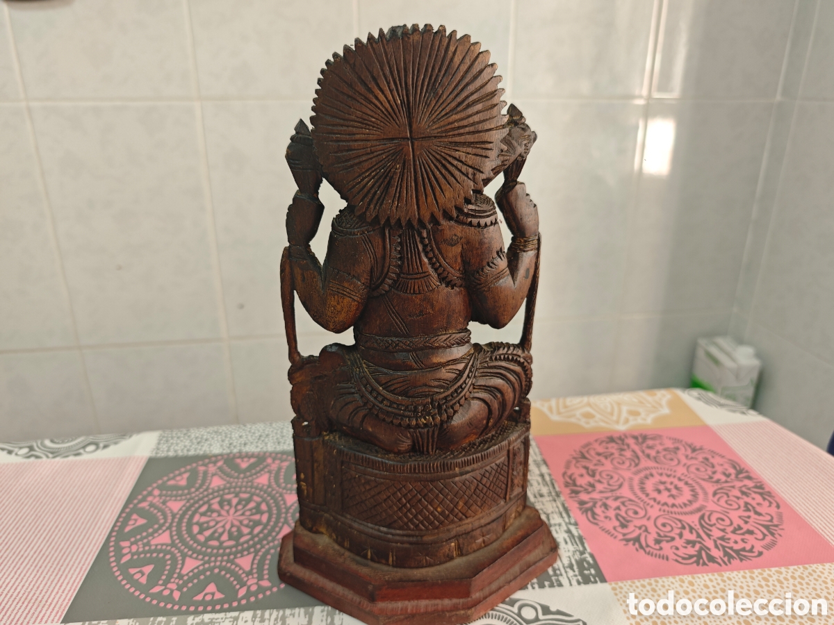 Antig&uuml;edades: GANESHA FIGURA INDU MADERA - Foto 17