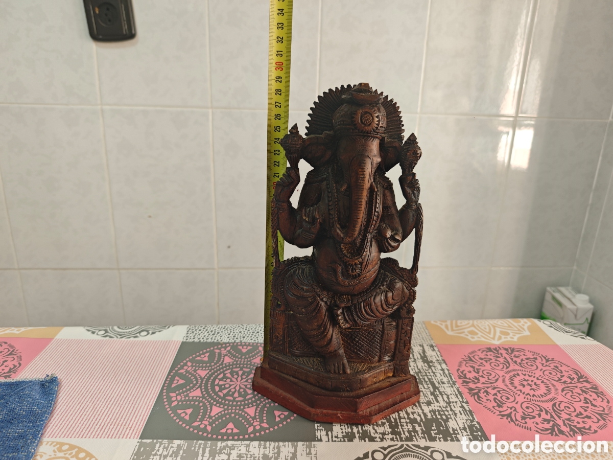 Antig&uuml;edades: GANESHA FIGURA INDU MADERA - Foto 18