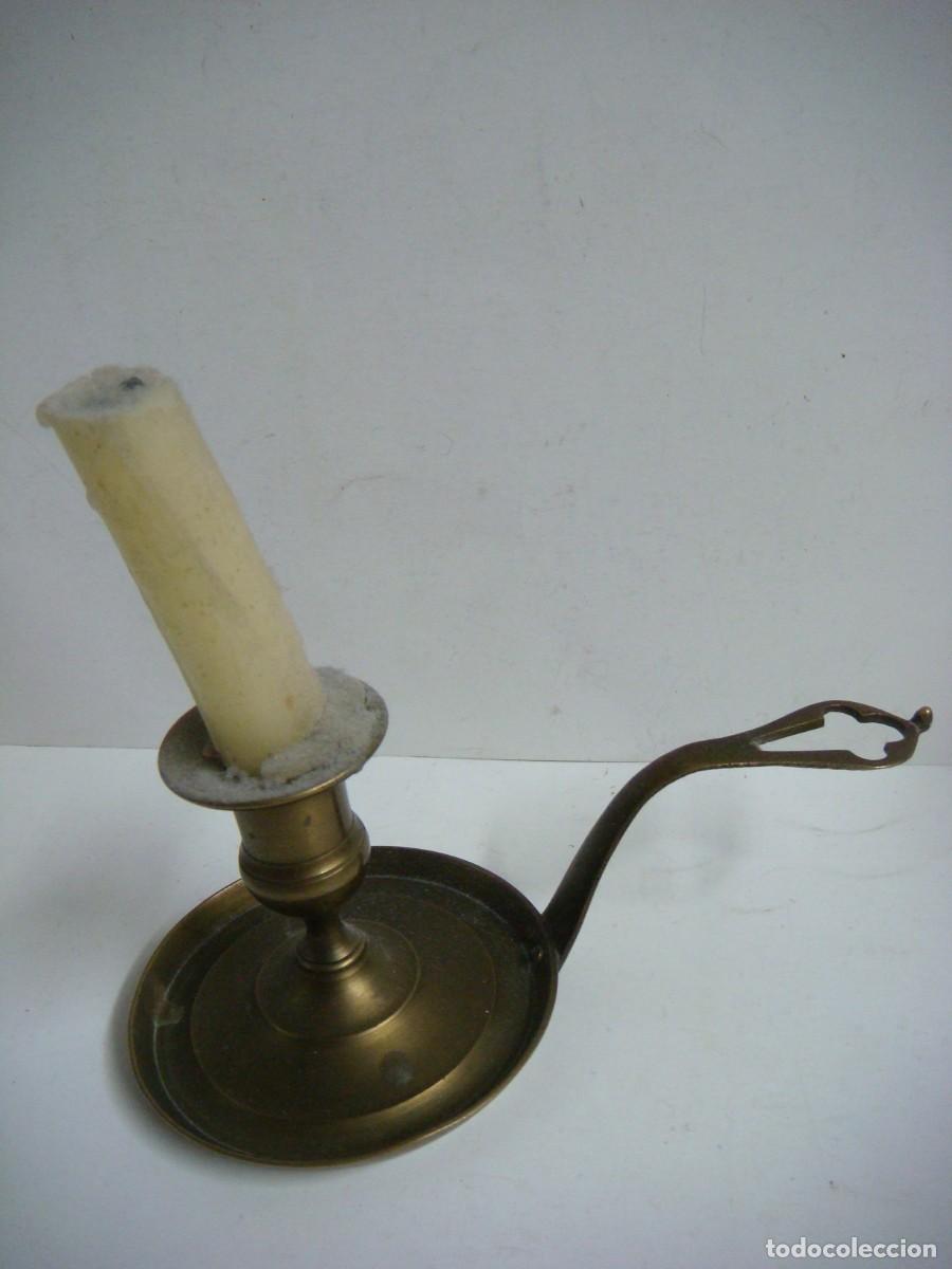 Antig&uuml;edades: PALMATORIA ANTIGUA EN BRONCE CON SU VELA-(&)