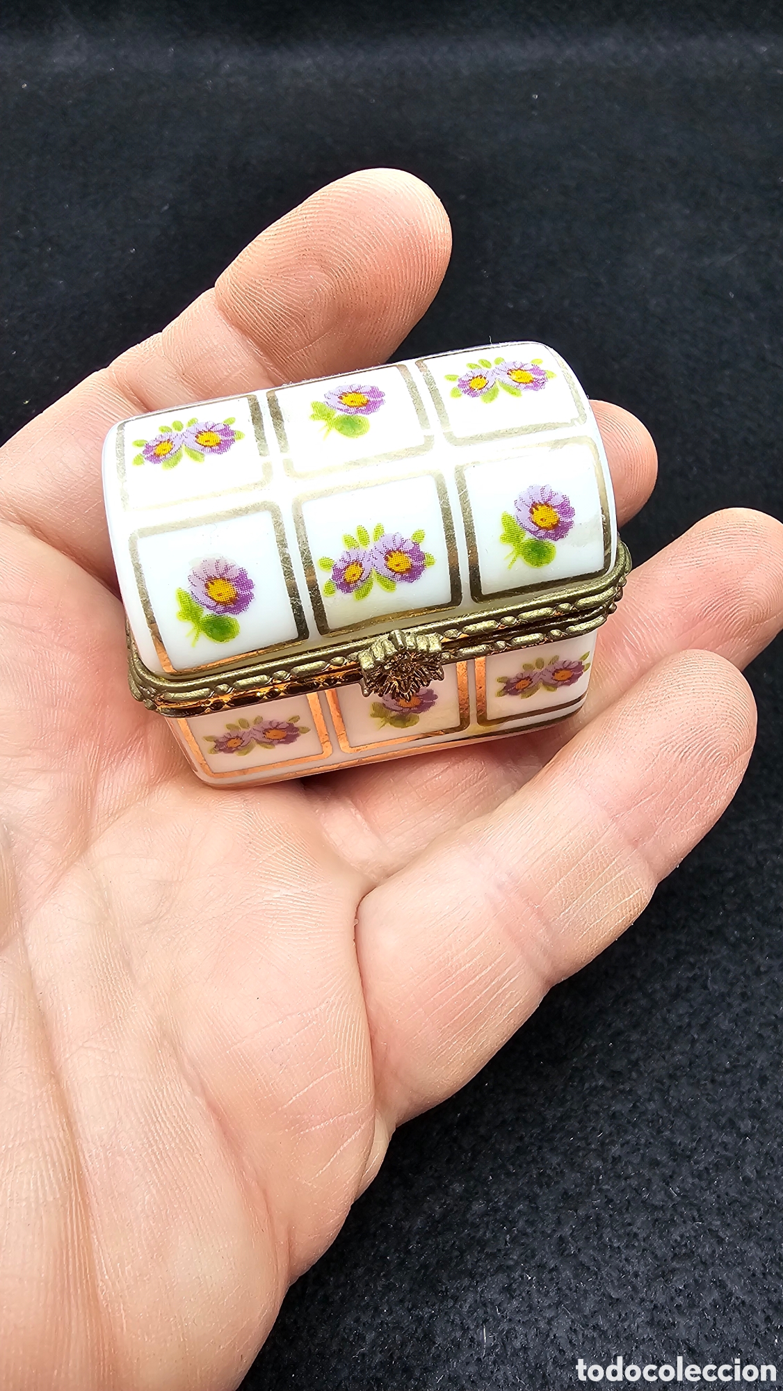 Antig&uuml;edades: Cajita de porcelana de colecci&oacute;n