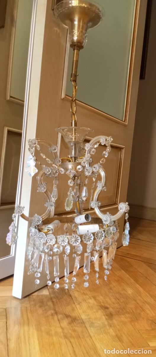 Antig&uuml;edades: Lampara de techo de cristal de bohemia
