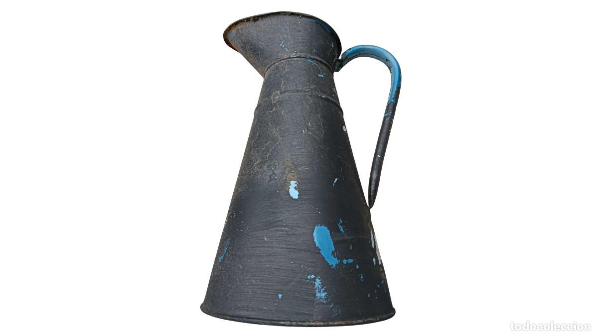 Antiguidades: JARRA DE METAL ANTIGUA - LECHERA O AGUADORA. A&Ntilde;OS 1920-1950 - ESTILO GRANJA/SHABBY CHIC - RETRO