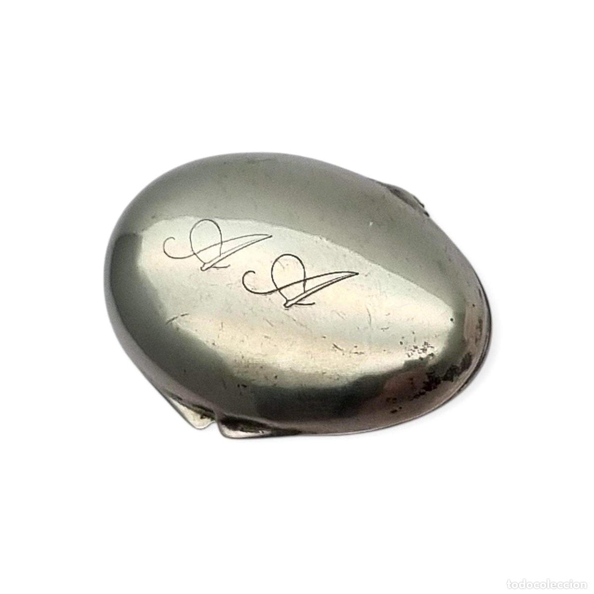 Antig&uuml;edades: Caja de plata 925 Gardenia Preziosi Italia, dise&ntilde;o ovalado pulido, siglo XX