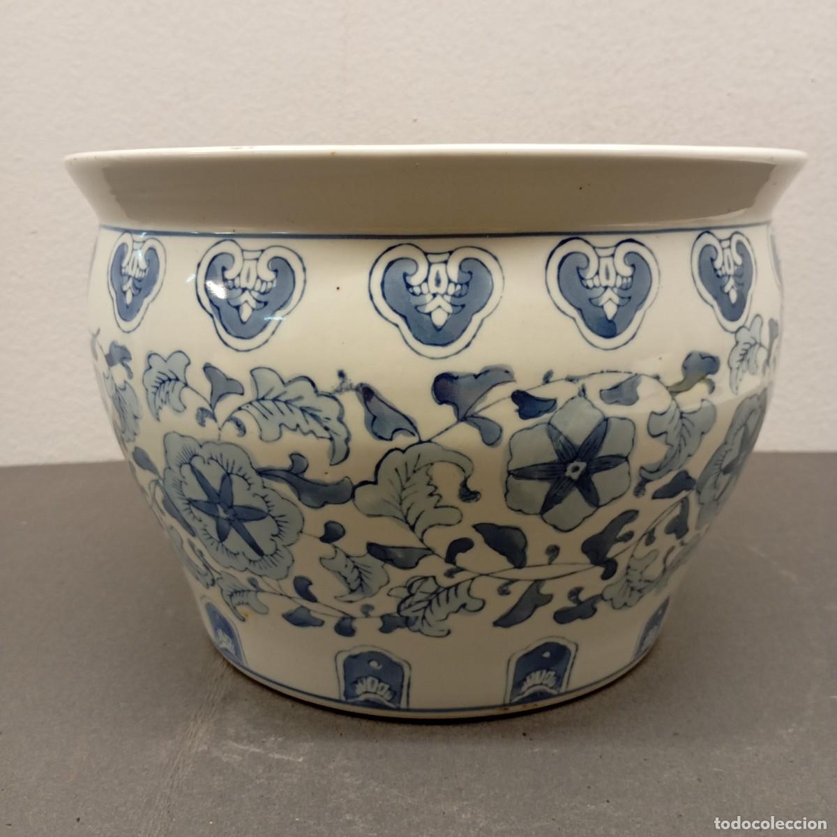 Antiguidades: JARDINERA CHINA GRANDE - MING - QUING - MOTIVOS RUYI - LOTUS SCROLL - 26 X 26 X 18 CM - RARA PIEZA