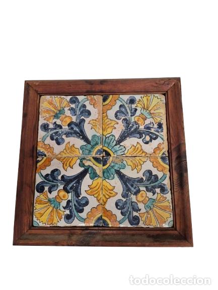 Antiquit&eacute;s: Plaf&oacute;n Enmarcado de Azulejos, Rajola - Cer&aacute;mica Catalana - S. XVII