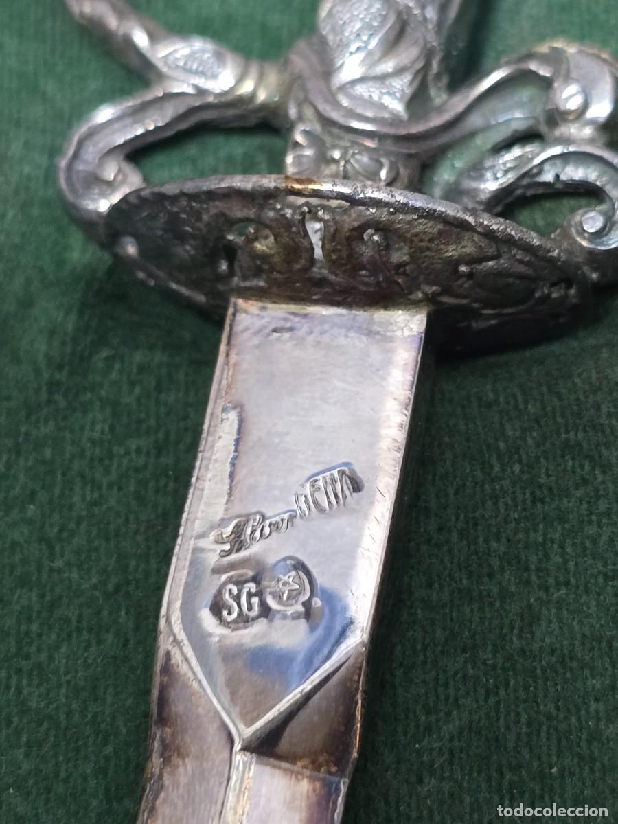 Antig&uuml;edades: Espada abrecartas plata 925 *SG con estuche. - Foto 3