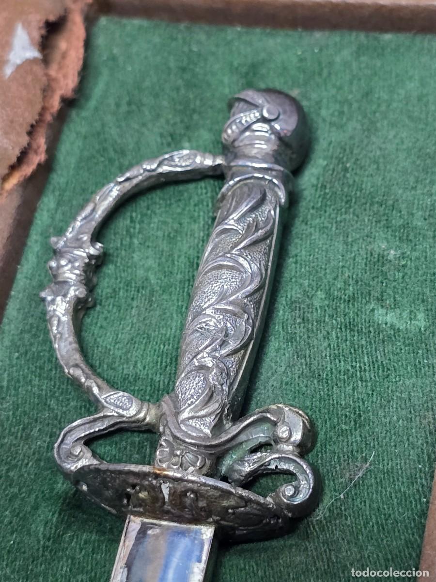 Antig&uuml;edades: Espada abrecartas plata 925 *SG con estuche. - Foto 4