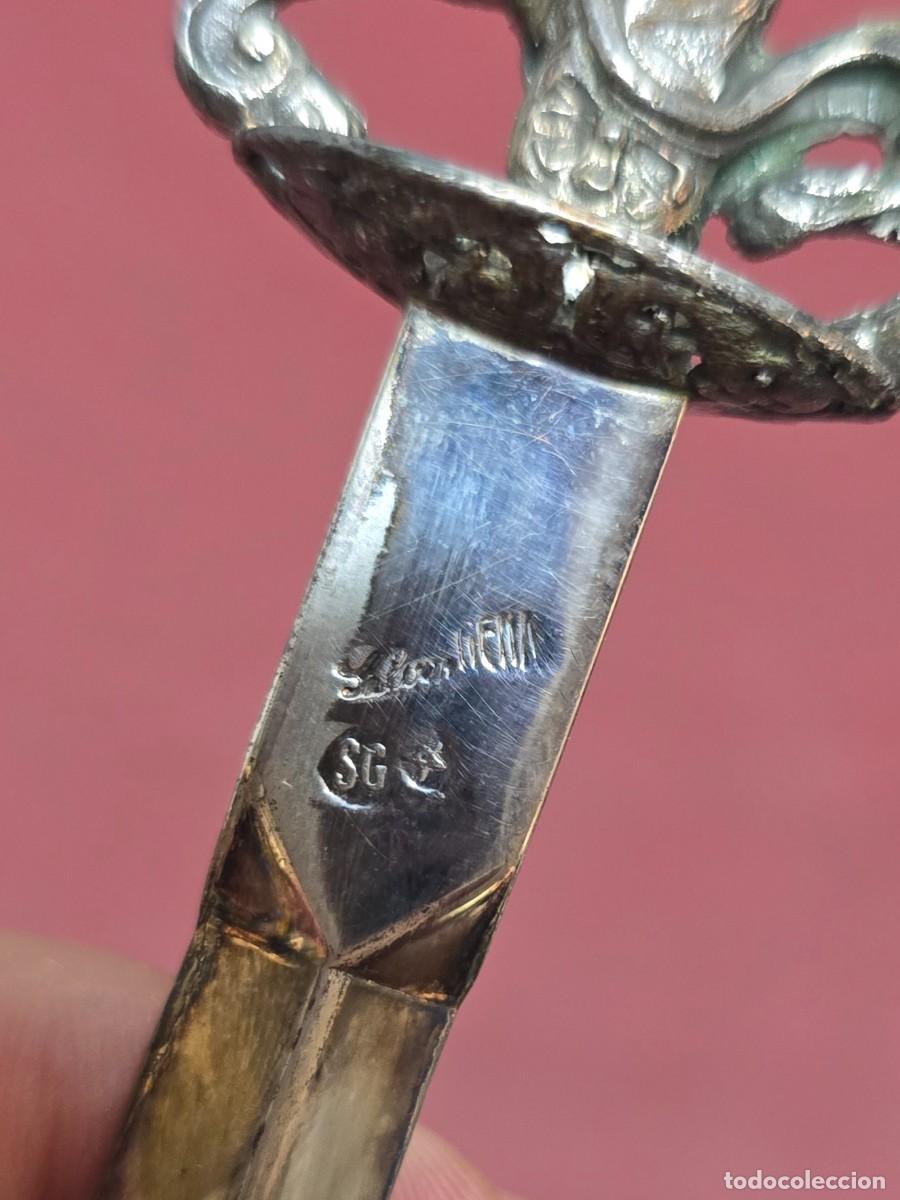 Antig&uuml;edades: Espada abrecartas plata 925 *SG con estuche. - Foto 7