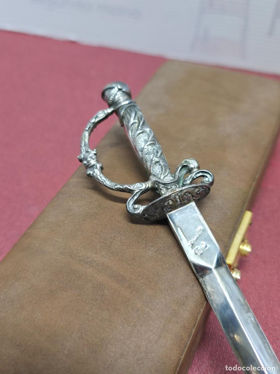 Antig&uuml;edades: Espada abrecartas plata 925 *SG con estuche. - Foto 8