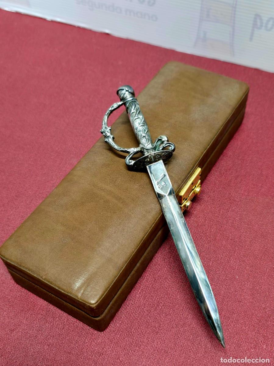 Antig&uuml;edades: Espada abrecartas plata 925 *SG con estuche. - Foto 10