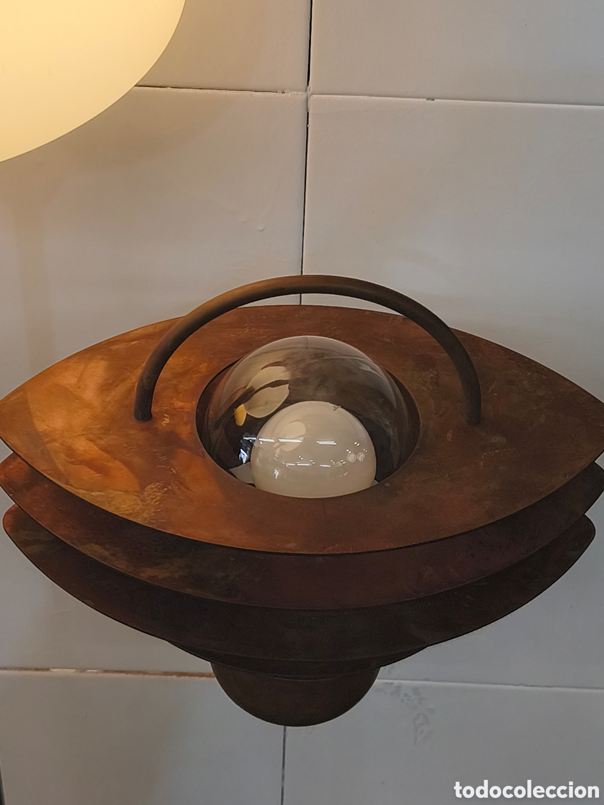 Antig&uuml;edades: Antigua lampara aplique de bronce - Foto 4